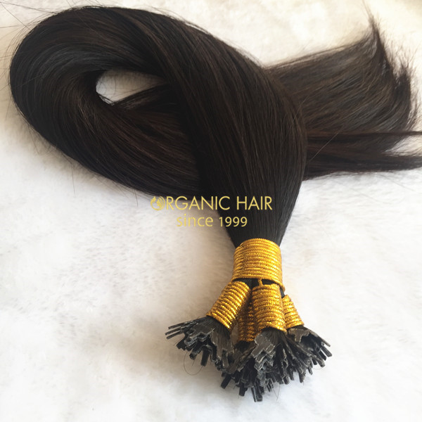 Organic flat tip hair extensions mini locks hair extensions wholesale